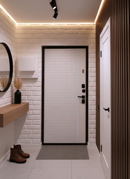 Белая дверь с полосой Белая дверь с полосой